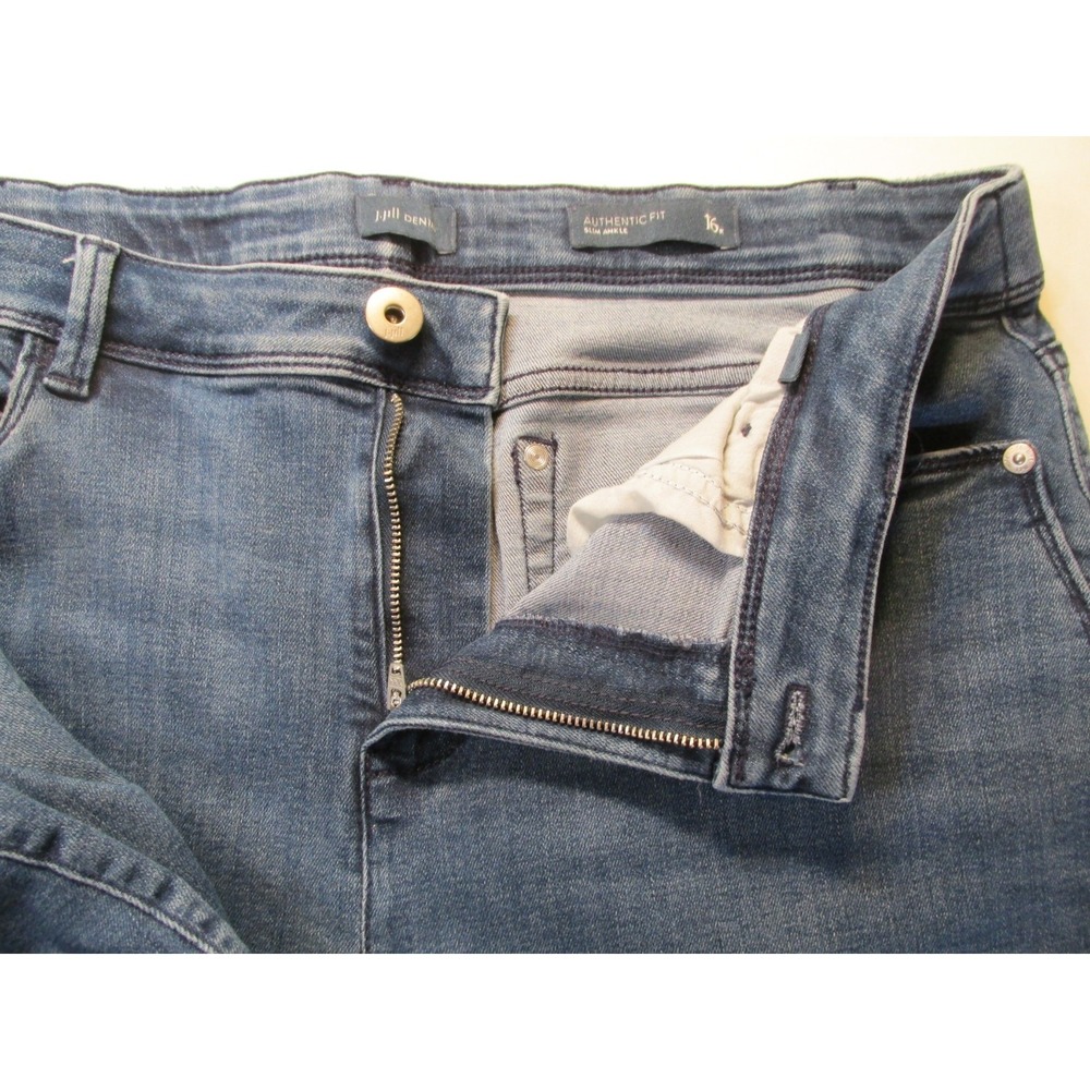 J. JILL Authentic Fit Slim Ankle Jeans Womens 16 Blue Denim Mid Rise Stretch - Picture 5 of 16